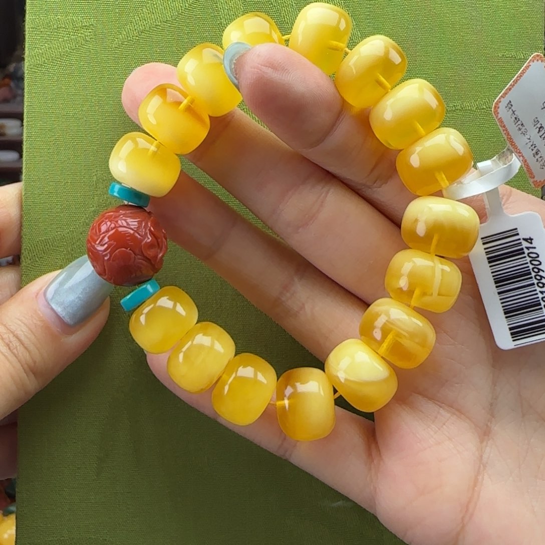 蜜蜡手链未镶嵌卡14