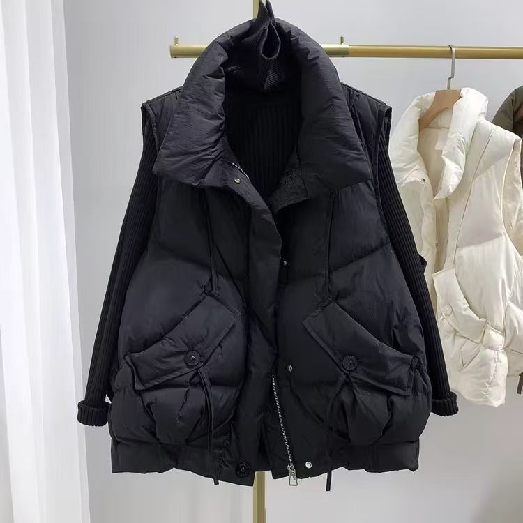 新款大码棉服马甲女外穿洋气秋冬2025新款无袖坎肩立领外套