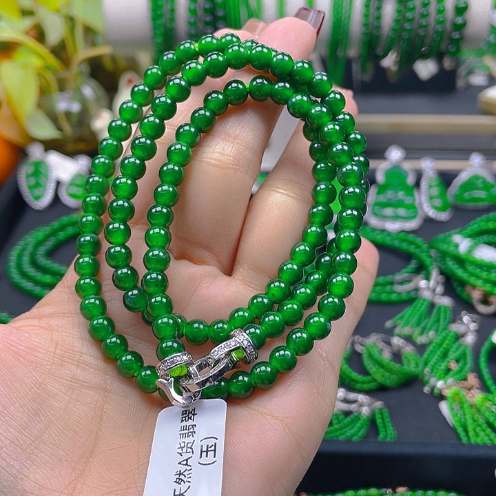 翡翠颈饰未镶嵌圆珠项链6