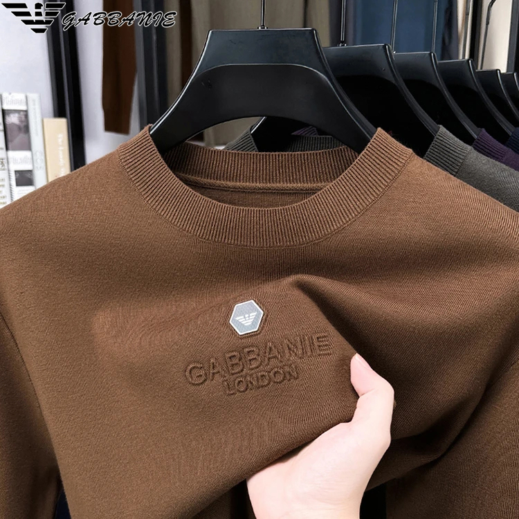 GABBANIE短袖针织圆领打底衫秋冬百搭休闲男士轻奢时尚毛衣251631