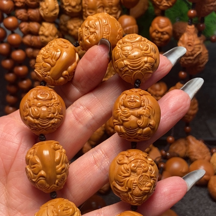 橄榄核吊坠财迷手串