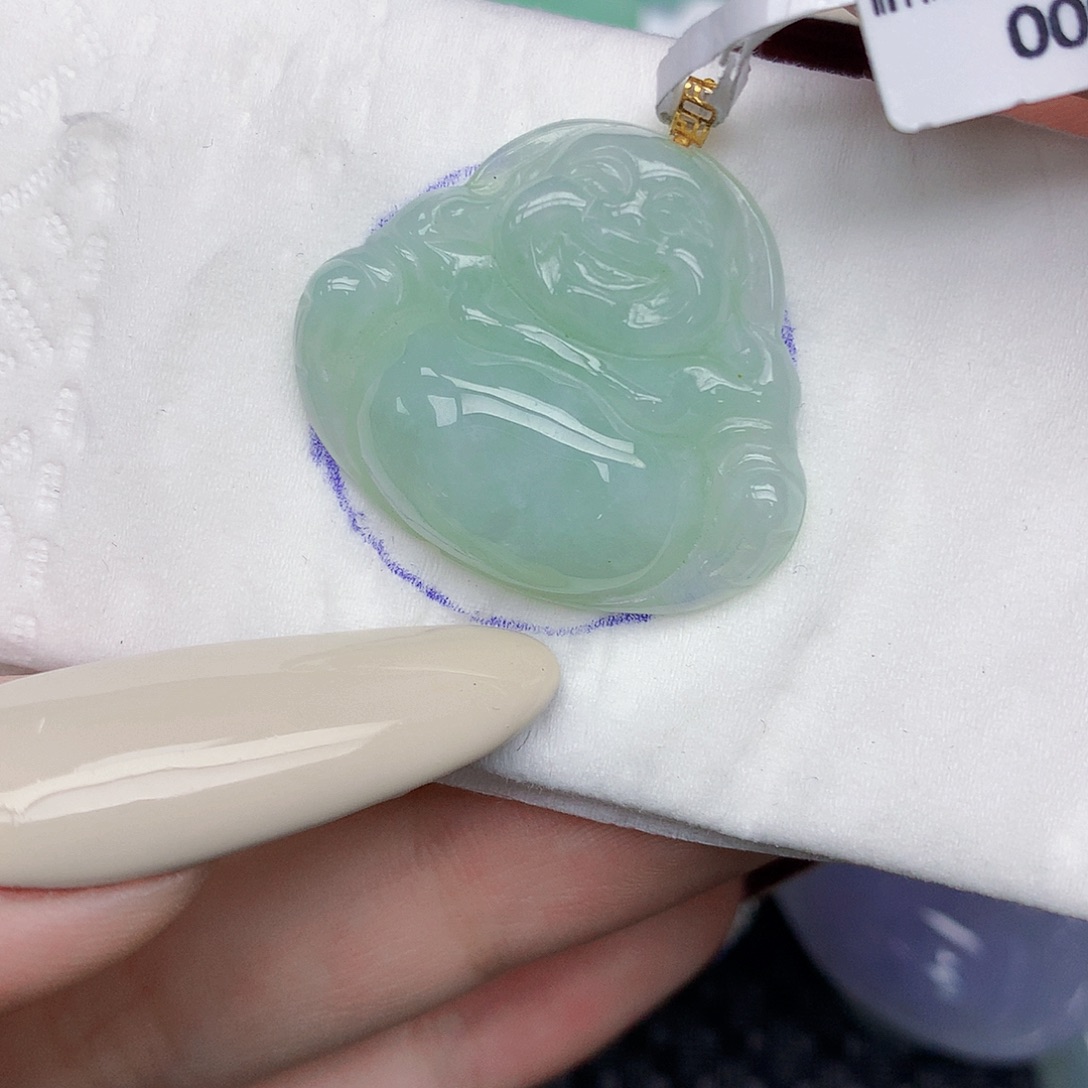 翡翠18K金镶嵌颈饰天然缅甸翡翠a货百元以上9元证书费自理