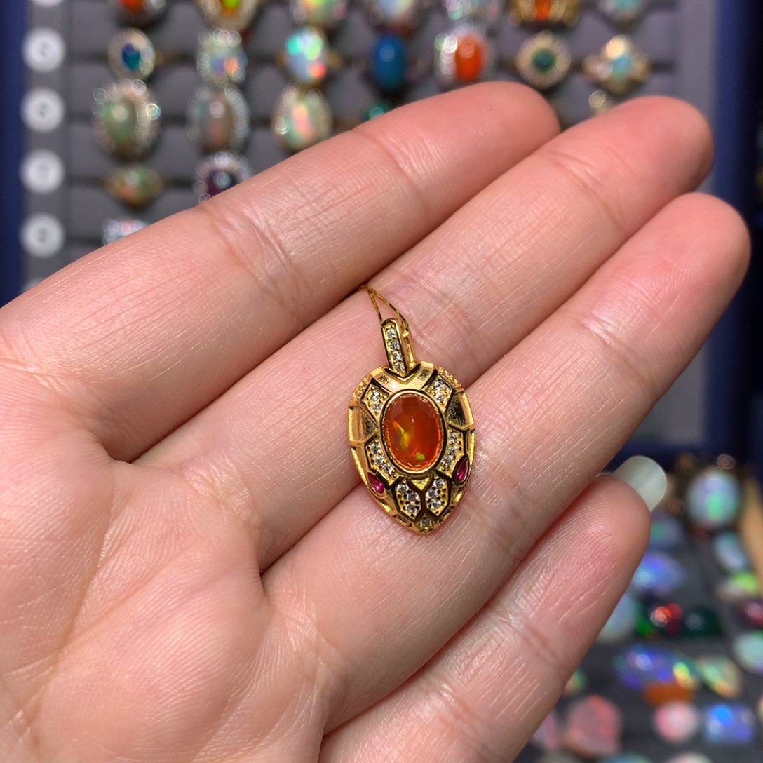 欧泊戒指款式银S925镶嵌