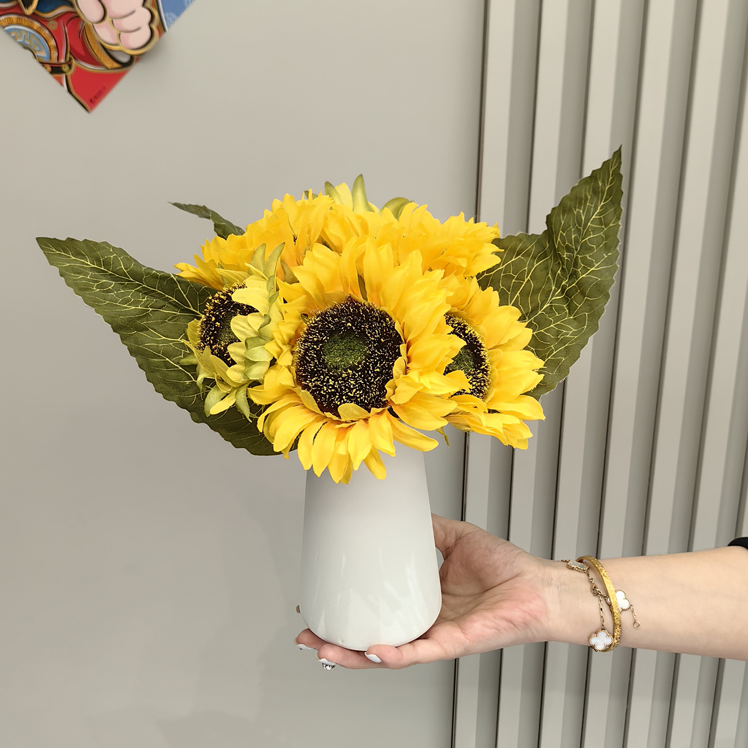 向日葵仿真花摆件拍照客厅大号太阳花花艺假花干花束餐桌塑料花束