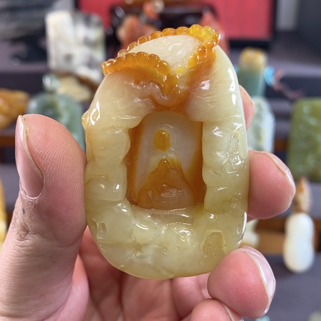 岫玉悟道挂件未镶嵌