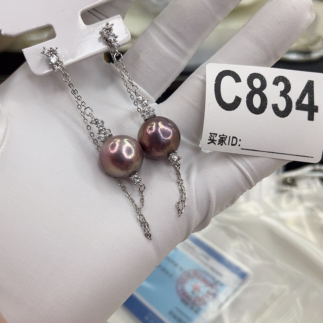 淡水珍珠合金耳饰