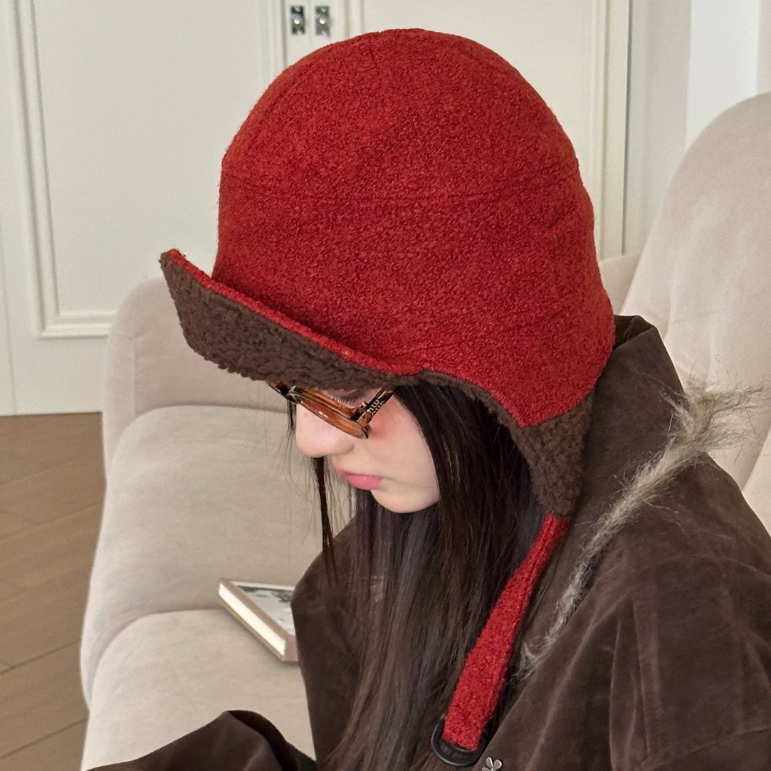 【D068】代购CA4李兰迪同款羊羔毛飞行帽秋冬时尚雷锋帽护耳帽