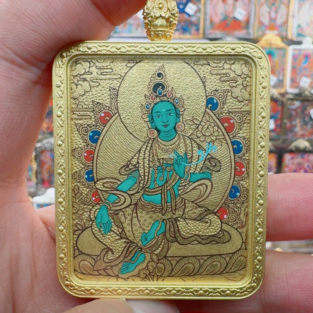 y****吊坠金唐绿度补差链接 热贡纯手绘