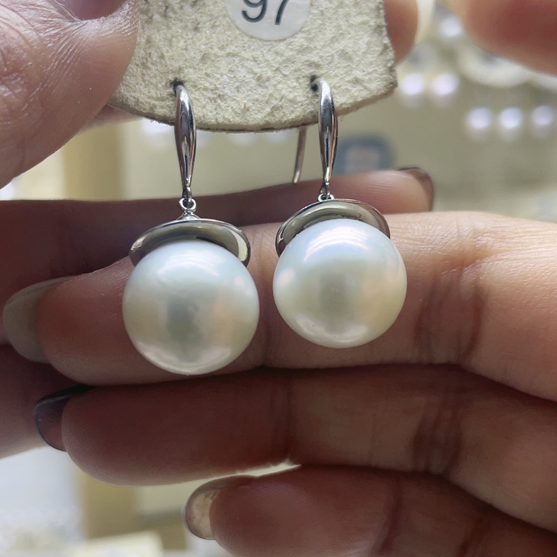 淡水珍珠耳饰银S925镶嵌
