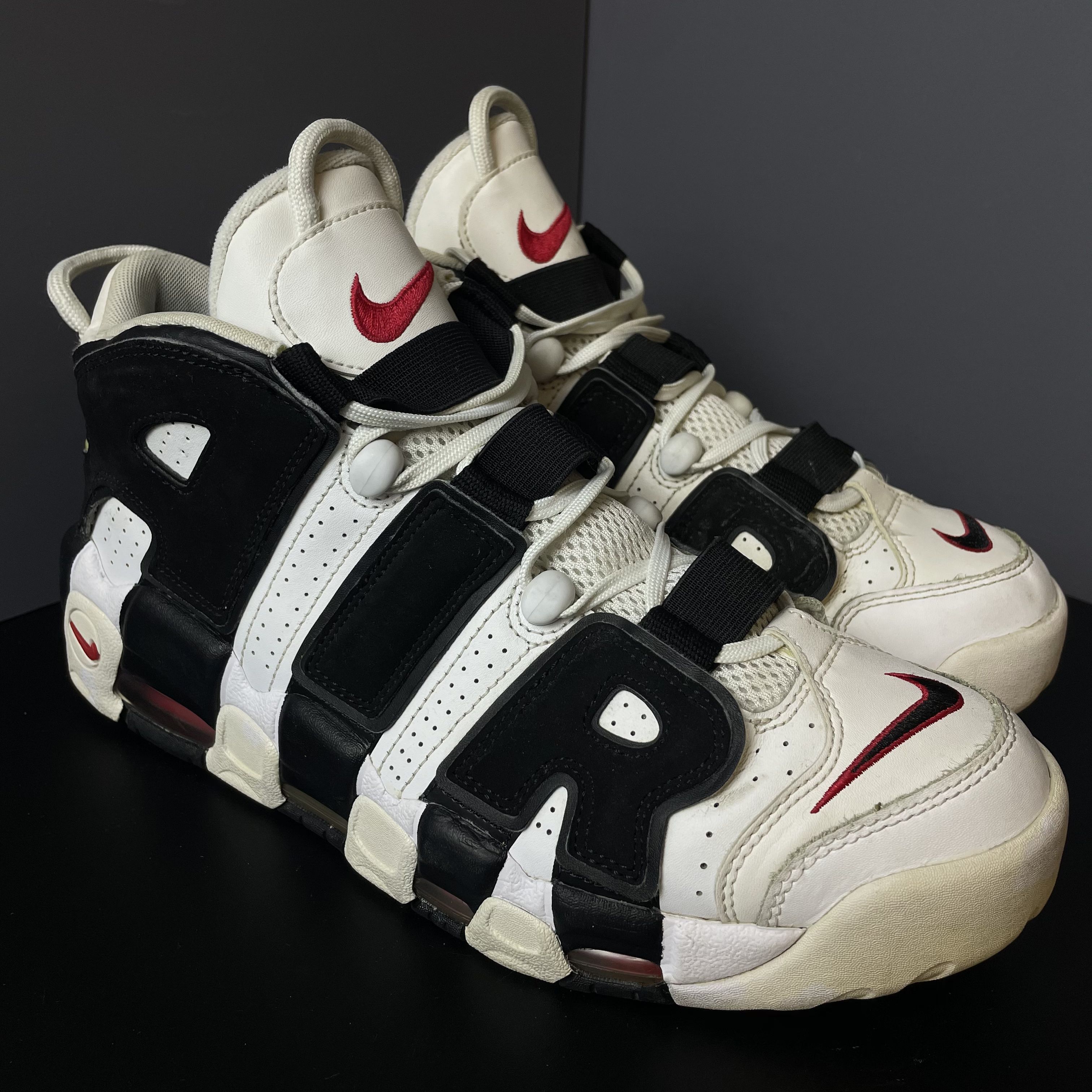 90新 NIKE/耐克 44码 More Uptempo 皮蓬大Air 休闲鞋 黑白 无盒