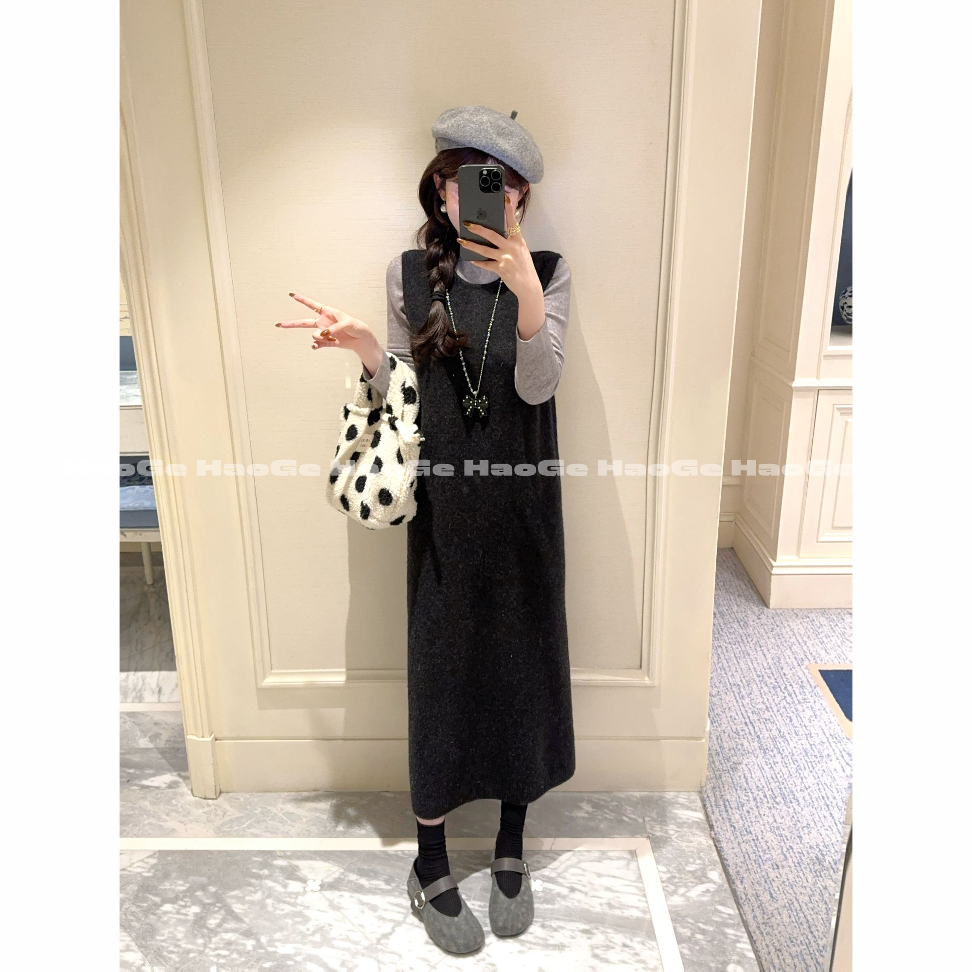 【婉儿】●全羊毛连衣裙预HGQ5LYQ4356A时尚气质显瘦中长款秋冬款