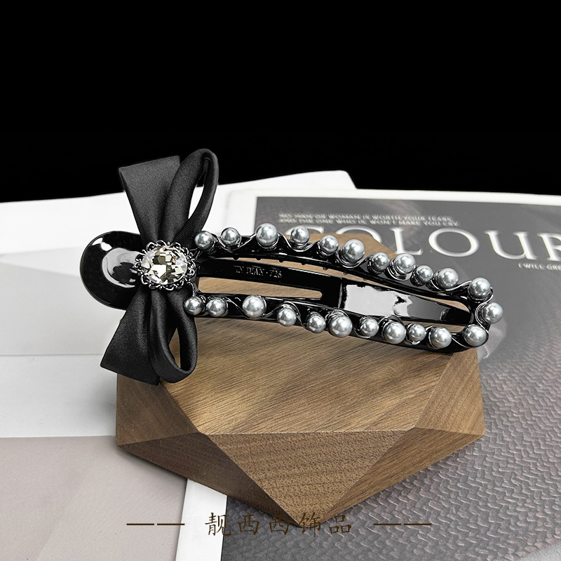 【LXX靓西西】7019 气质珠珠韩版优雅风11厘米盘发鸭嘴夹