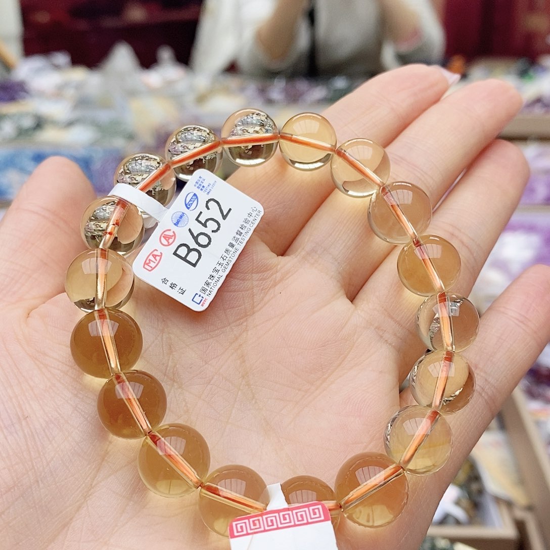 水晶手链未镶嵌B652 黄水晶