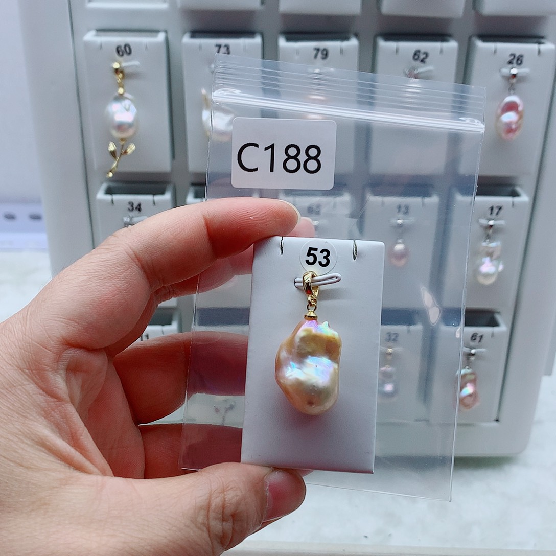 合金吊坠(不含链)淡水珍珠