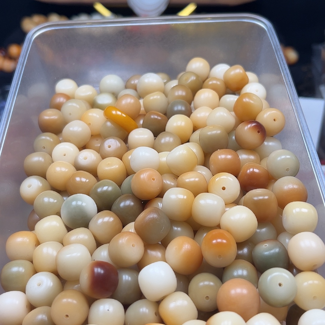 菩提根/象牙果手串16尺寸微瑕敦煌桶珠100颗