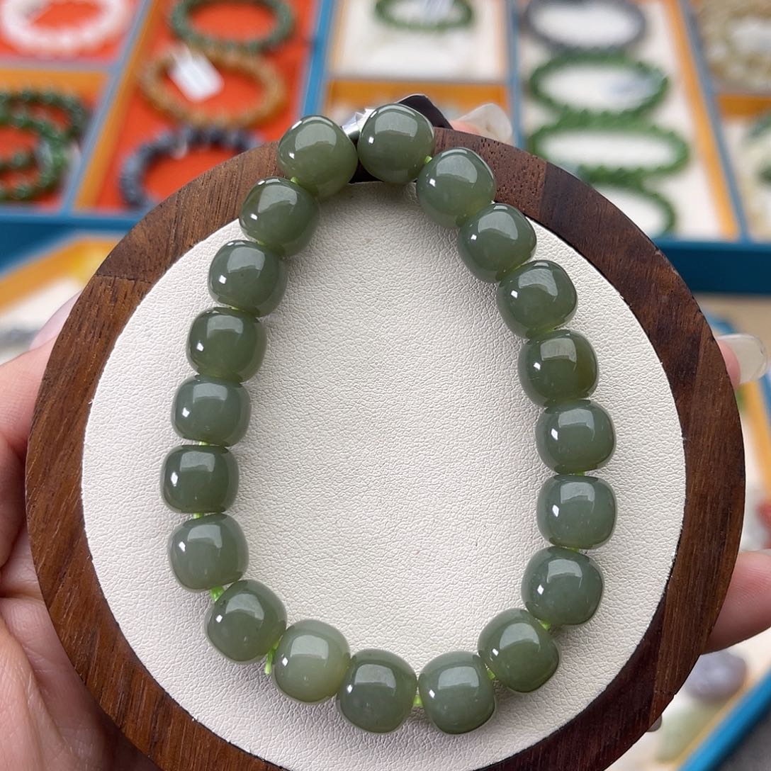 和田玉未镶嵌手串A15卡9×10