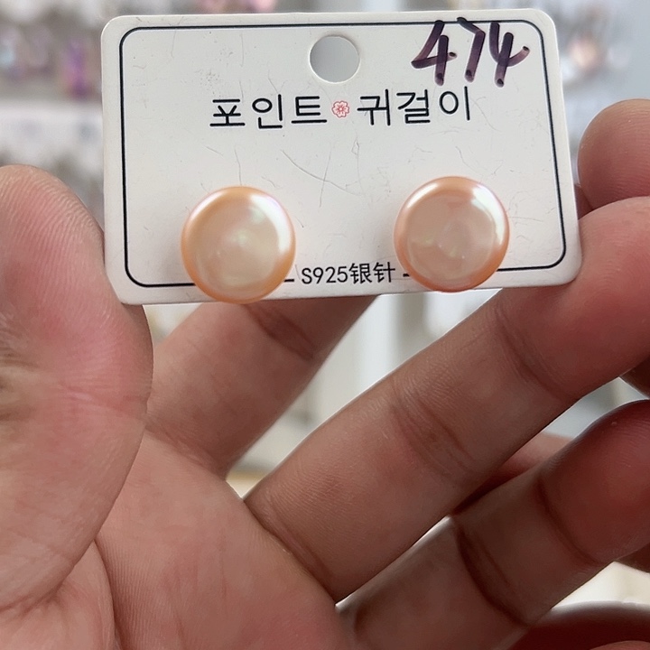 银S925镶嵌淡水珍珠耳饰