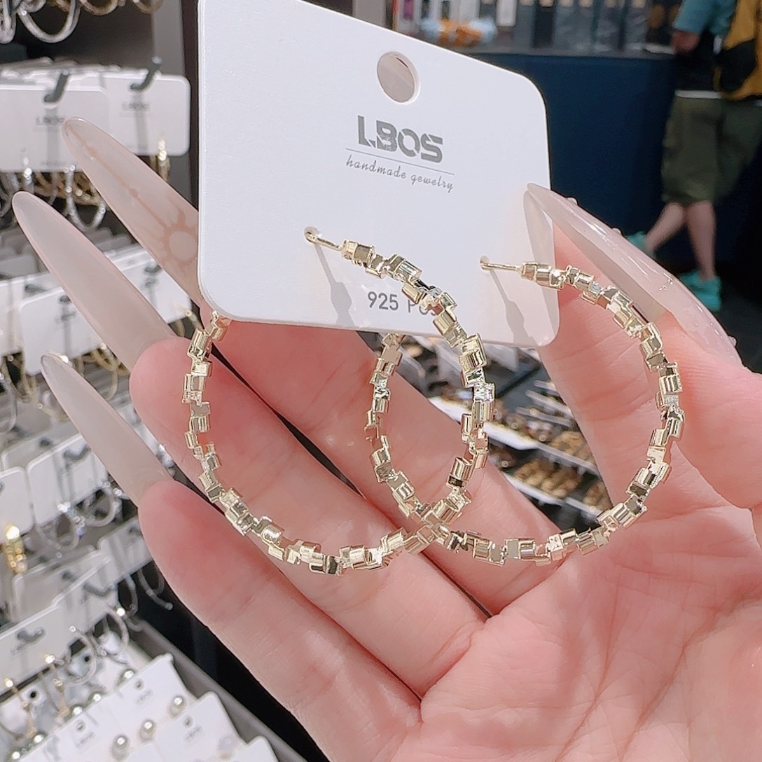 锆石铜合金925银耳环