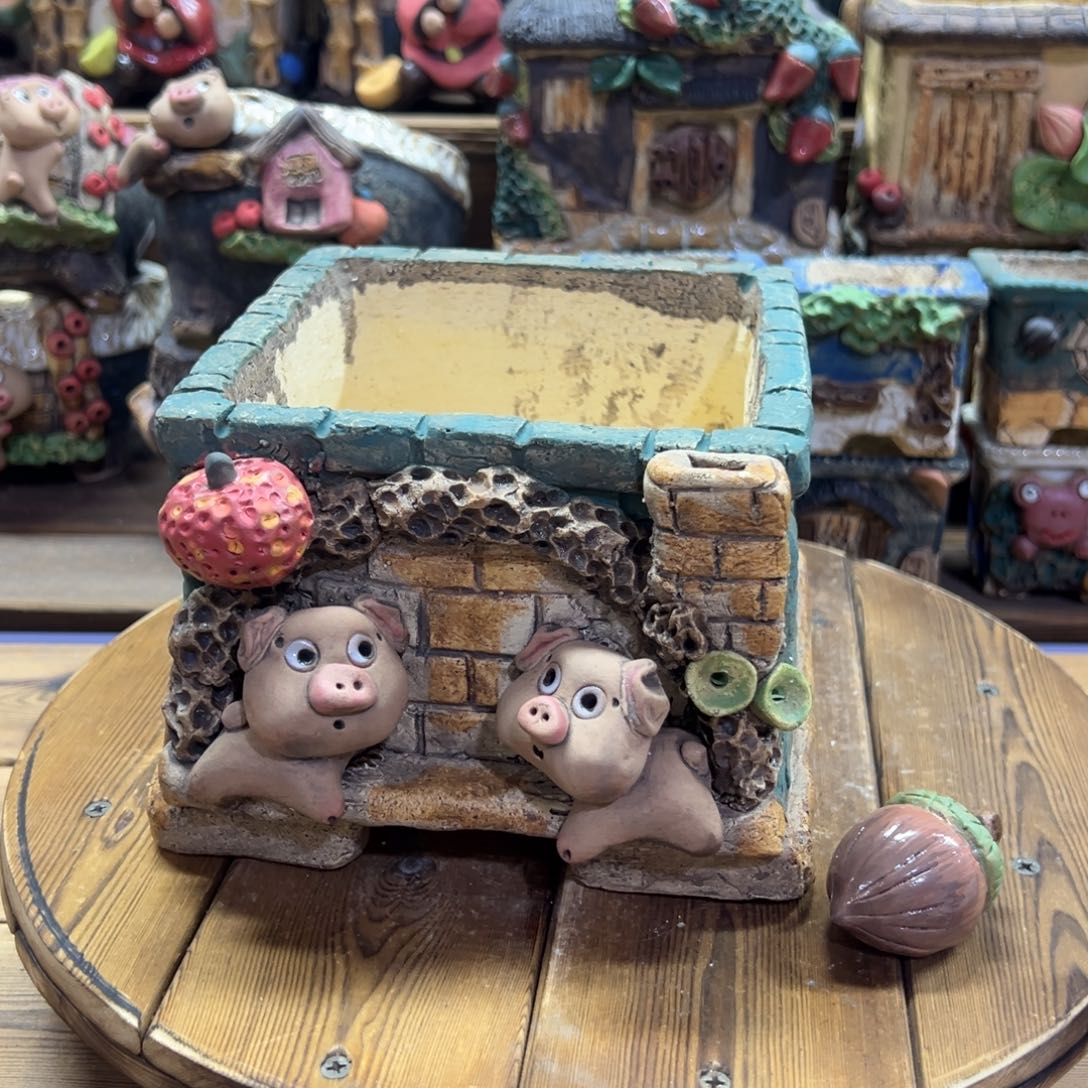 红陶嘻哈多肉花盆