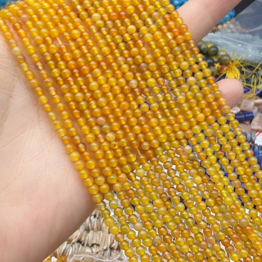 未镶嵌珠宝半成品水晶3+黄玛一条