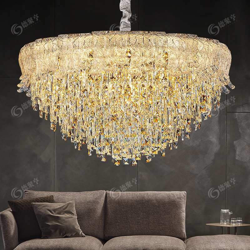 德聚亨源头厂家直销轻奢水晶吊灯简约设计客厅卧室餐厅灯具高级感