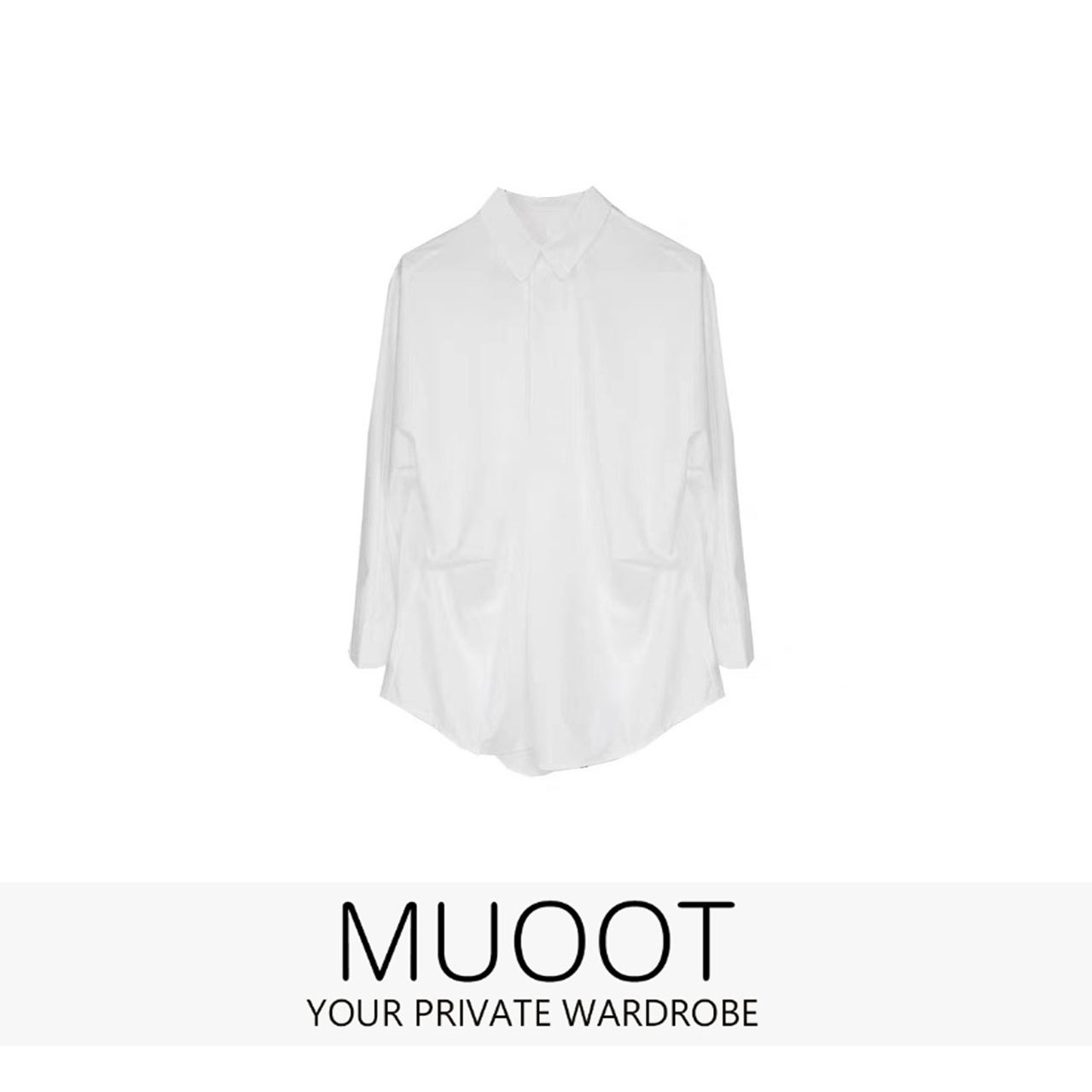 【MUOOT】白色欧版衬宽松百搭纯色休闲衬衣女士设计感 E426
