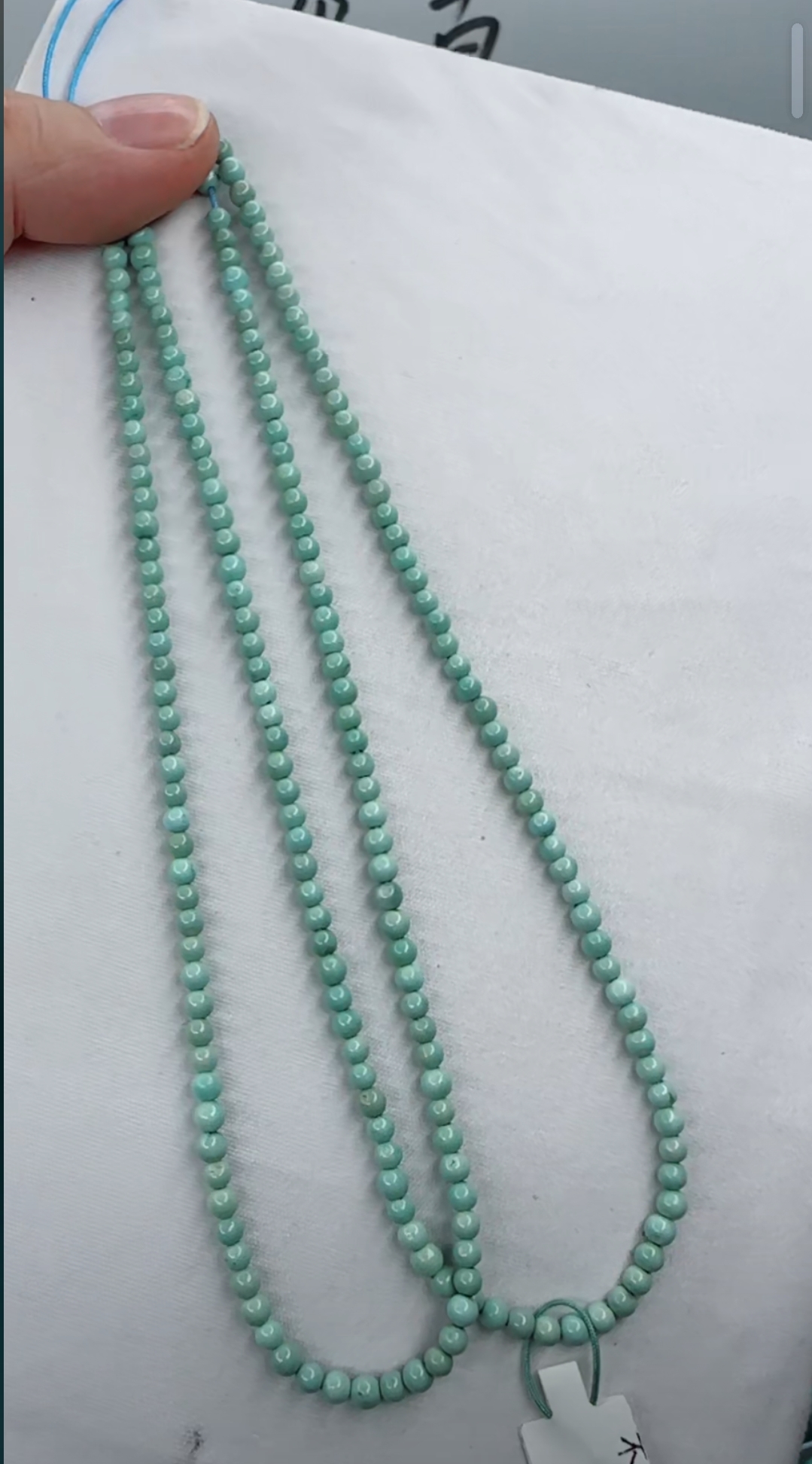 天然原矿绿松石米珠链