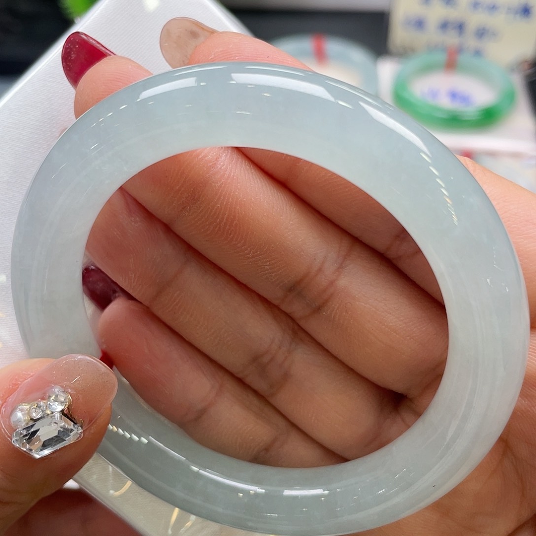 未镶嵌手镯翡翠30号冰蓝56.5圈