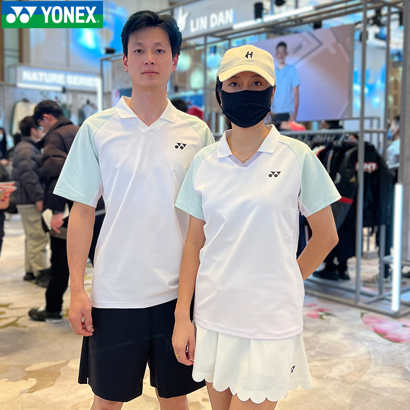 新款尤尼克斯YY羽毛球服运动服T恤上衣短袖POLO透气1153425TCR