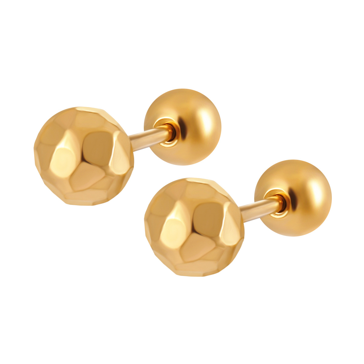 钛钢耳饰 欧美扭螺丝切面菱形镭射豆豆耳骨钉耳钉