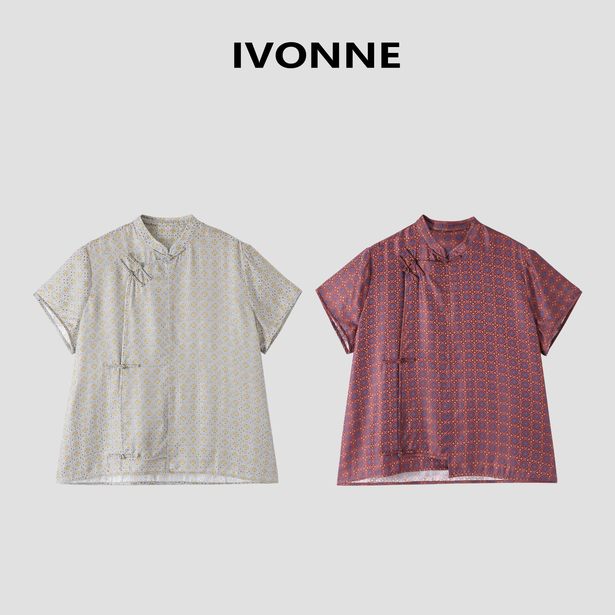 IVONNE｜年华 2025夏季新品 100桑蚕丝 国风轻薄感 斜襟短袖上衣