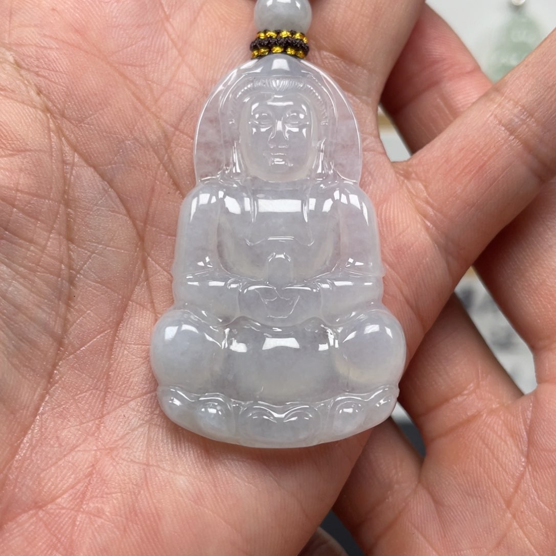 翡翠未镶嵌颈饰天然翡翠A货观音95号
