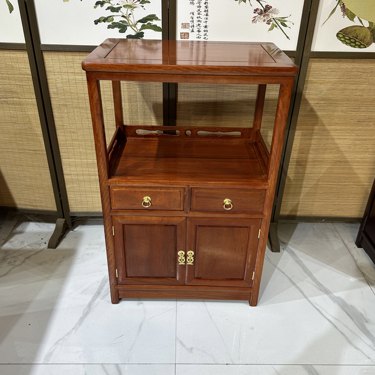 越南花梨木58✖️38高90茶水柜多功能中式餐边柜储物柜置物收纳柜