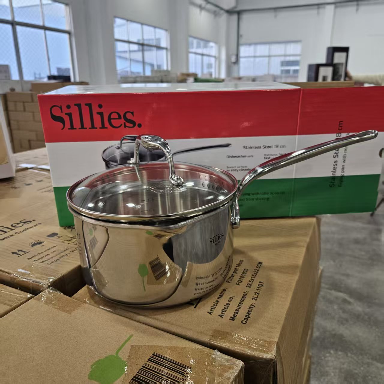 【18cm】摩瑟家居【sillies18cm七层钢奶锅】HAZC