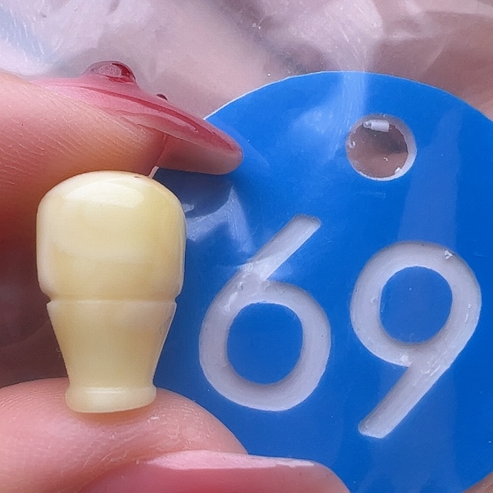 蜜蜡裸石未镶嵌微瑕 9.7mm 三通