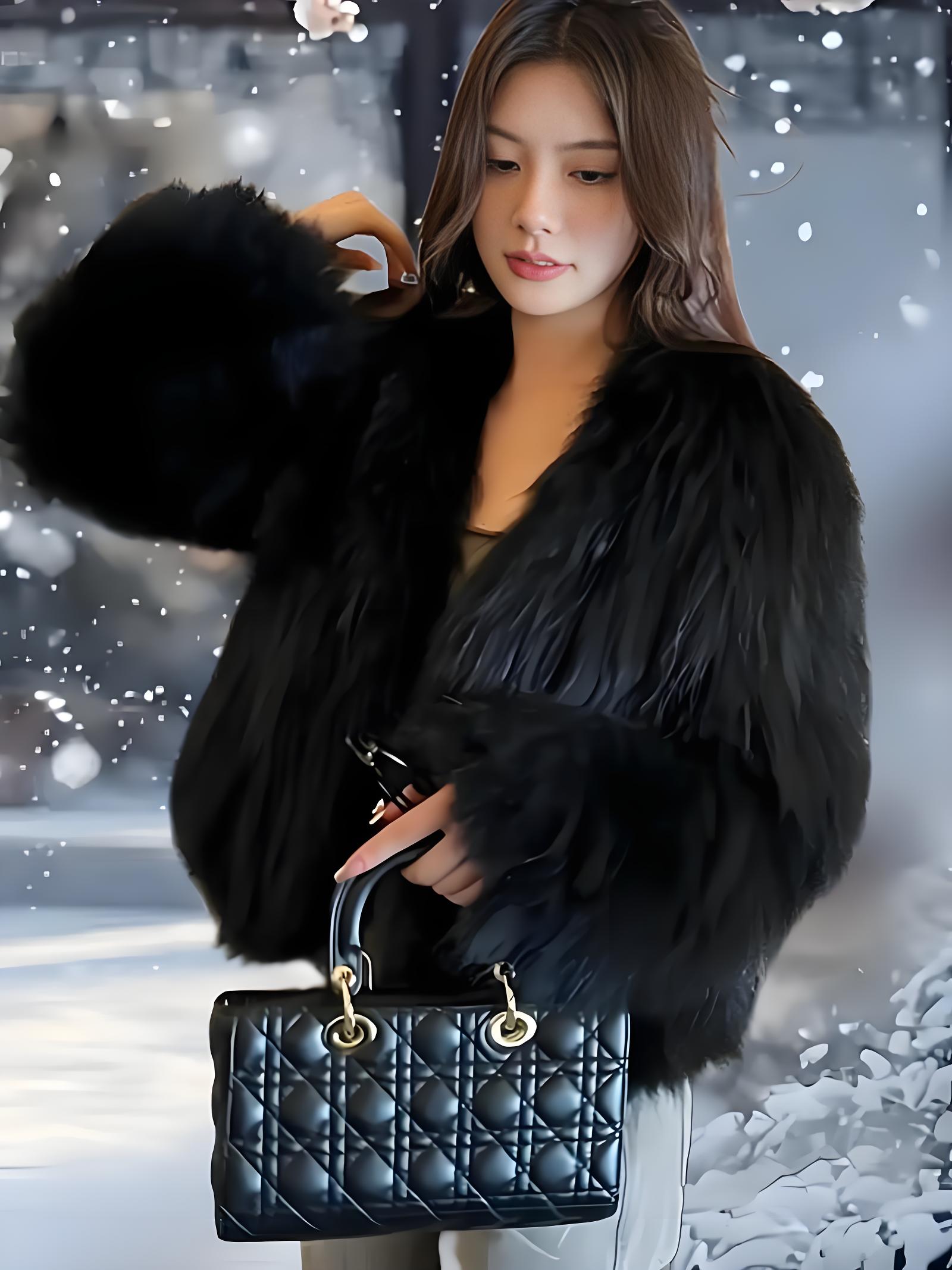 新款60衣长双面编织加密加厚时尚短款外套年轻减龄韩版秋冬款轻奢