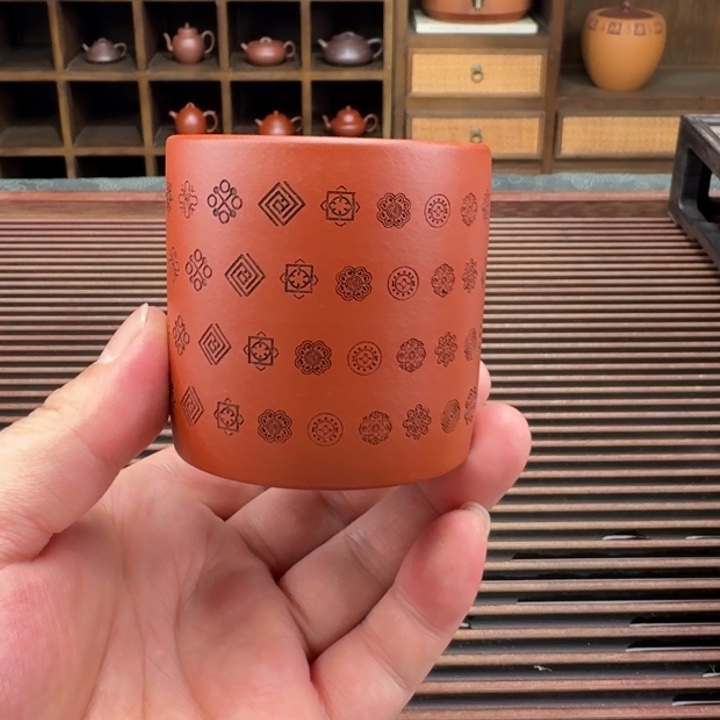 紫砂茶叶罐直播福利朱泥杯约170cc