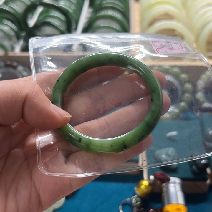 和田玉手镯未镶嵌51圈围3001