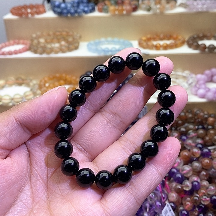 水晶手链未镶嵌黑曜石10