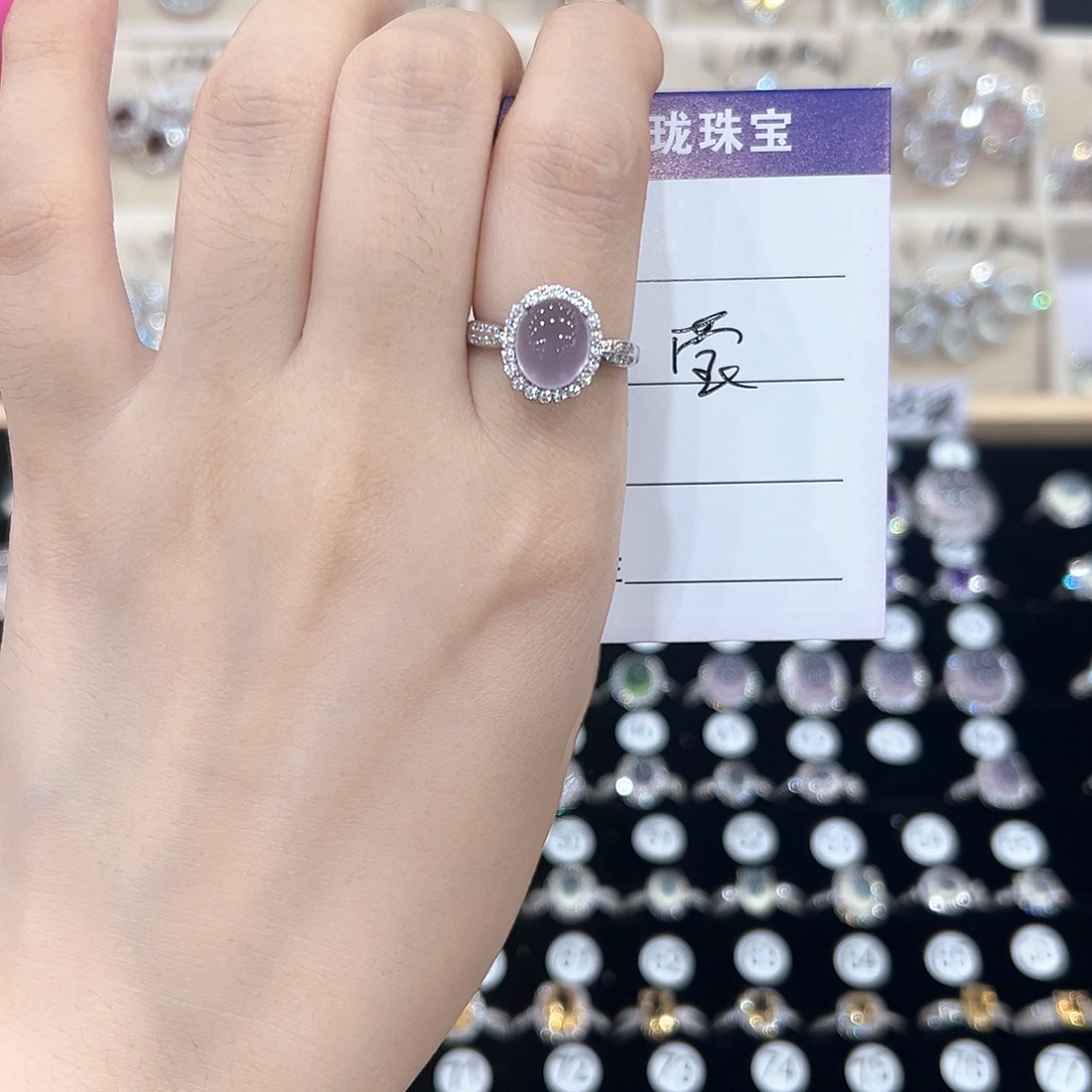莹***紫晶戒指银S925镶嵌