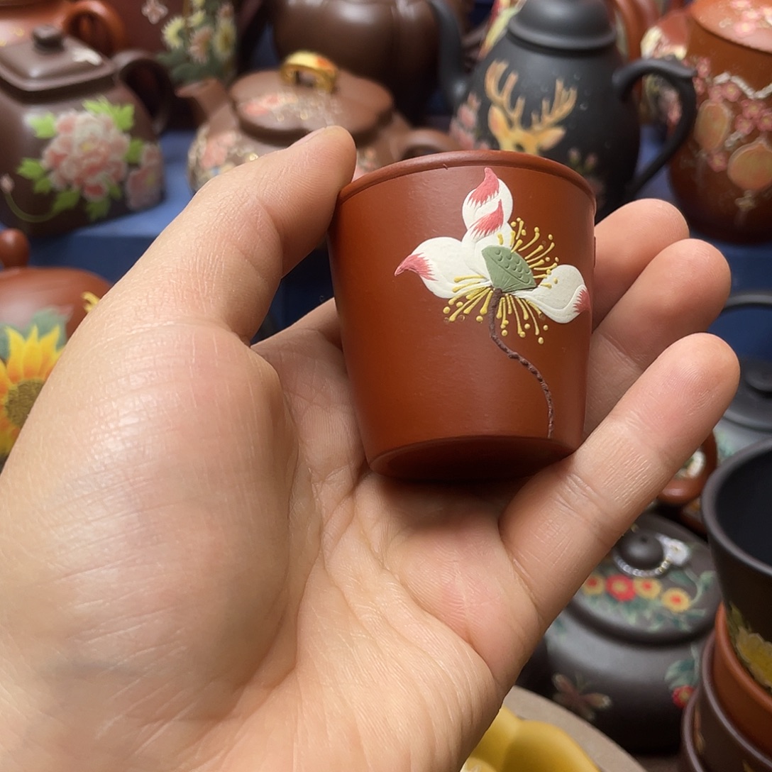 红泥茶杯紫砂主人杯40cc