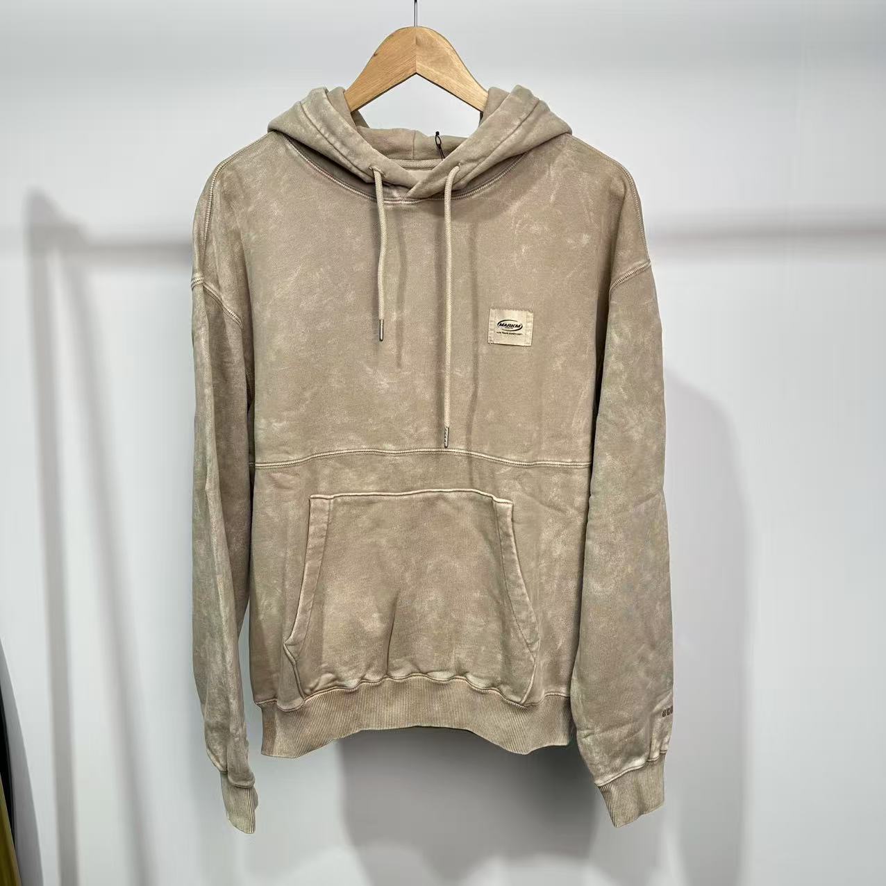 MM 韩系男款米色秋冬季连帽收口袖宽松长袖卫衣 MGIBA86020 86020