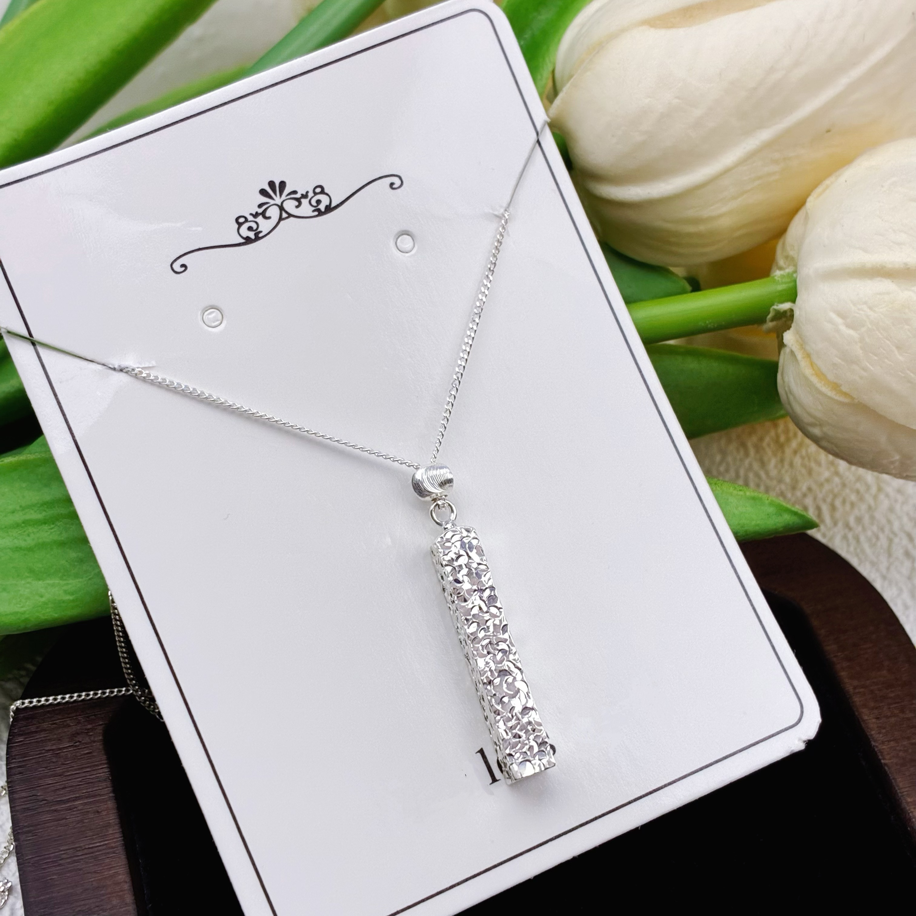 君派 坠链均足银 【四方来财】足银999.9实心爆闪碎冰冰印章套链