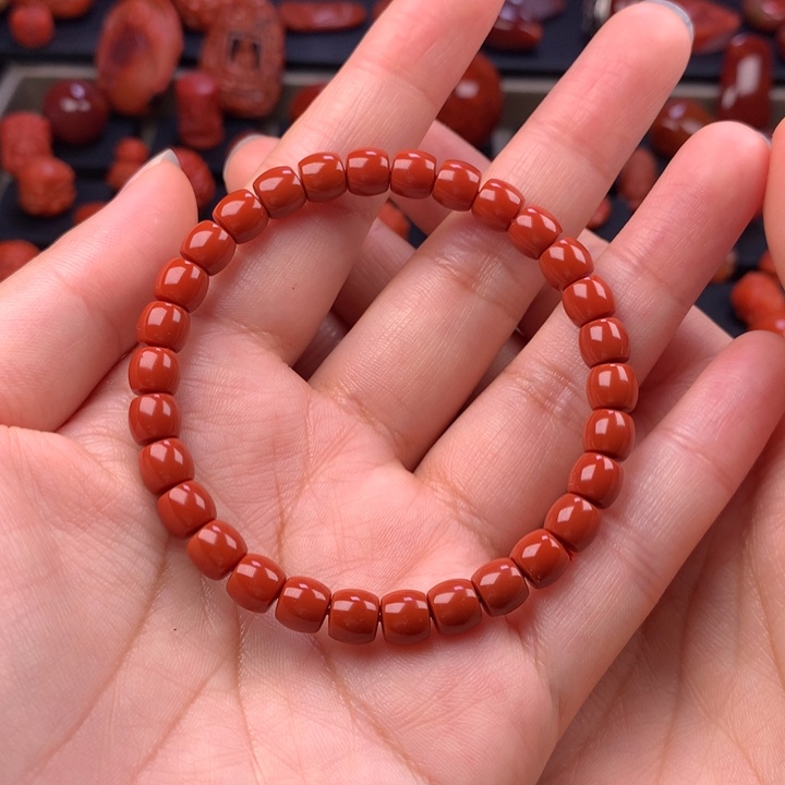 南红玛瑙未镶嵌直切手串6.7MM原矿