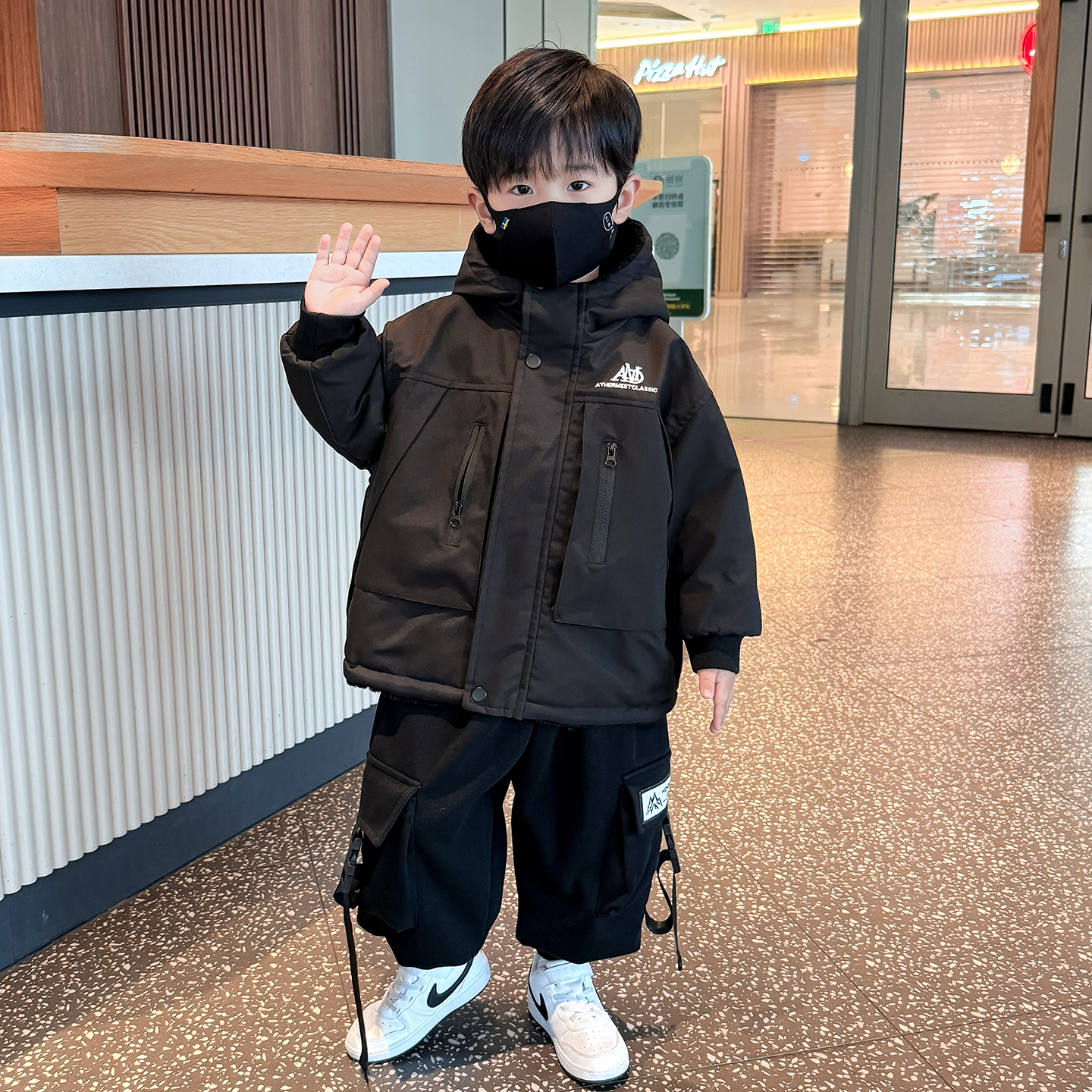 男童加绒外套2025新款冬季儿童加厚保暖棉服双面穿棉衣男宝宝冬装