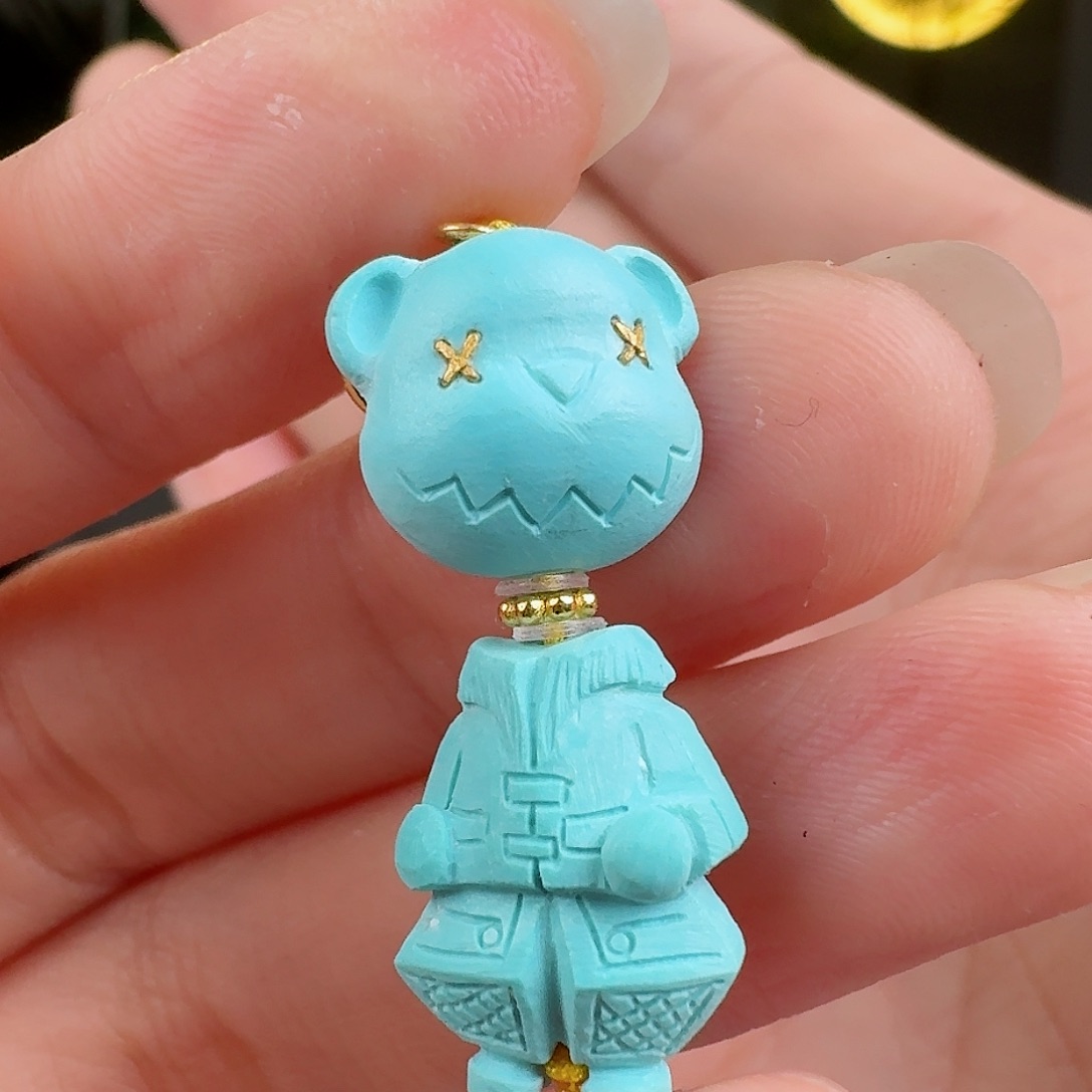 绿松石珠宝奇石18K金镶嵌