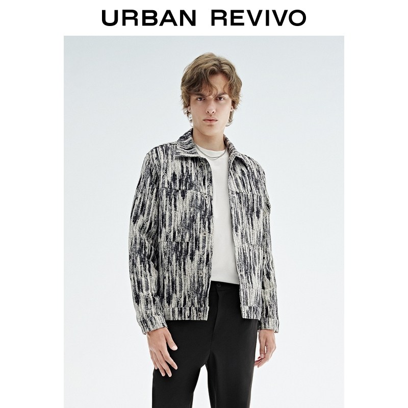 UR2025冬季新款男装潮流休闲艺术感纹理休闲外套UMM850087