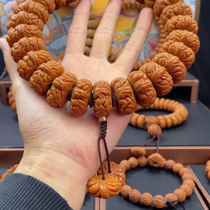 桃核手串揪*龙纹桃核矮霸