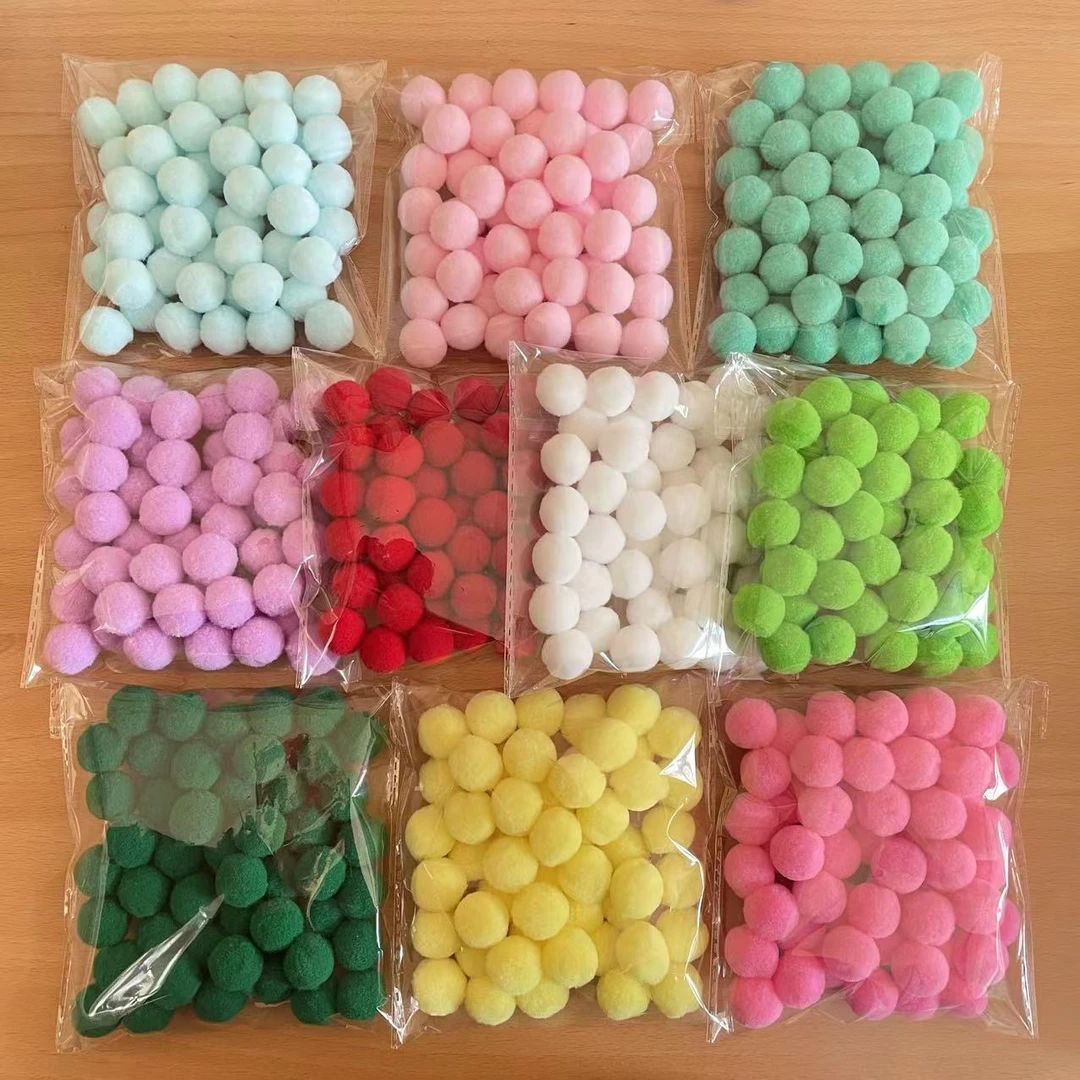 【合欢买一送一】彩色高弹毛绒球diy手工制作材料毛毛球发夹饰品