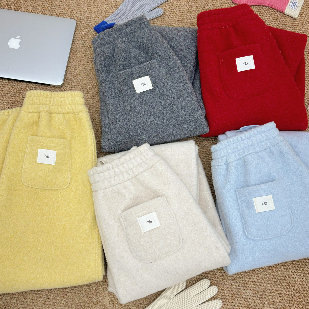 蛋蛋外贸-e*g*g鸡蛋家羊毛裤2025年新款休闲韩系百搭保暖羊毛裤